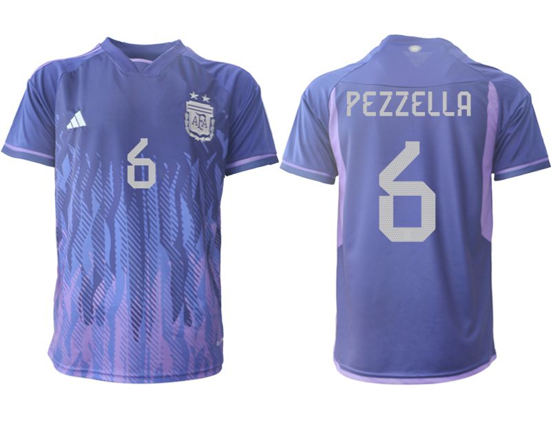 Men 2022 World Cup National Team Argentina away aaa version purple #6 Soccer Jersey->argentina jersey->Soccer Country Jersey